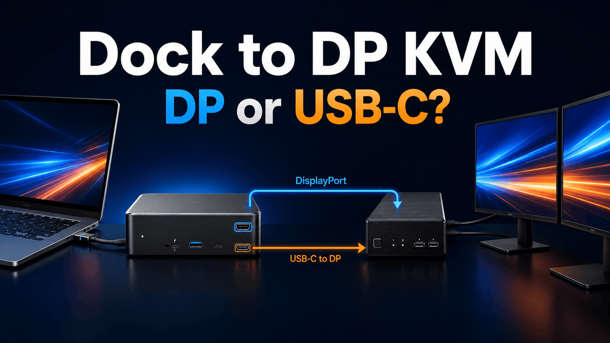 DisplayPort KVM with a Dock Compatible with Thunderbolt 5: Which Video Output Should You Actually Use?