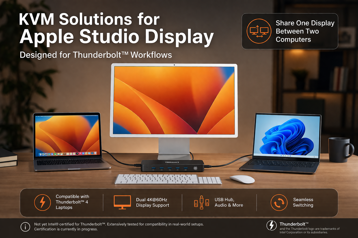Apple Studio Display KVM Guide: Why Most KVM Switches Don’t Work and What to Look for in a Compatible Solution