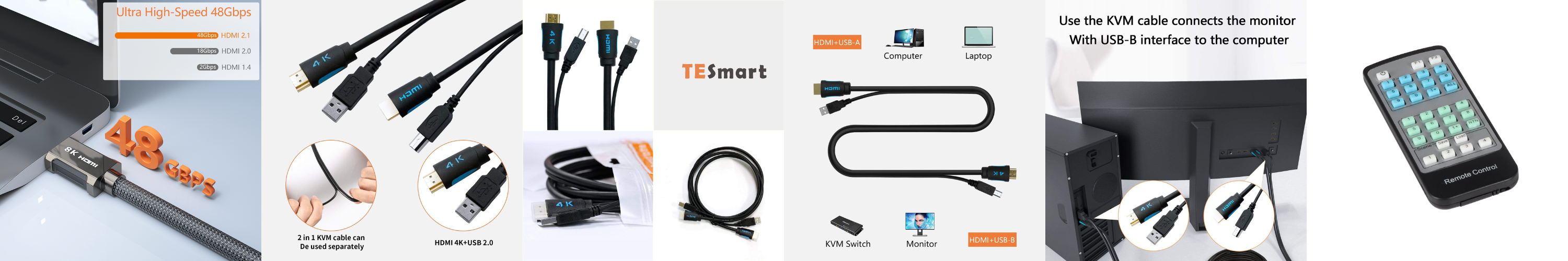 4K HDMI Cable Ultra HD 18Gbps 3D Dolby 7.1 ARC HDCP 2.2-TESmart