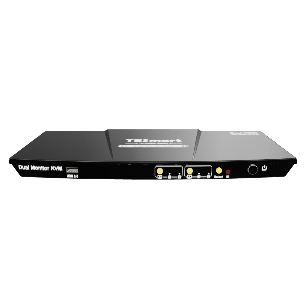 2 Port Dual Monitor KVM Switch Kit HDMI 4K30Hz with USB 2.0 Hub, EDID