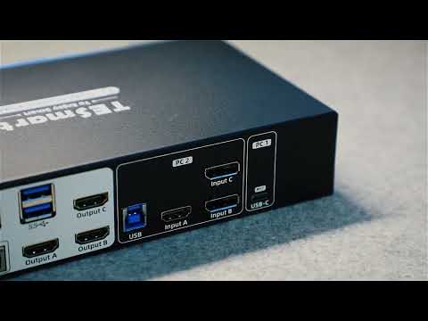 Triple 4K60Hz Hybrid KVM Gaming Dock for 1 Desktop PC & 1 Laptop, w/ EDID, MST