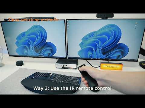DP 1.4 Dual 8K@60Hz KVM Switch Gaming Dock for 2 PCs 2 Monitors, w/ EDID, G-Sync FreeSync