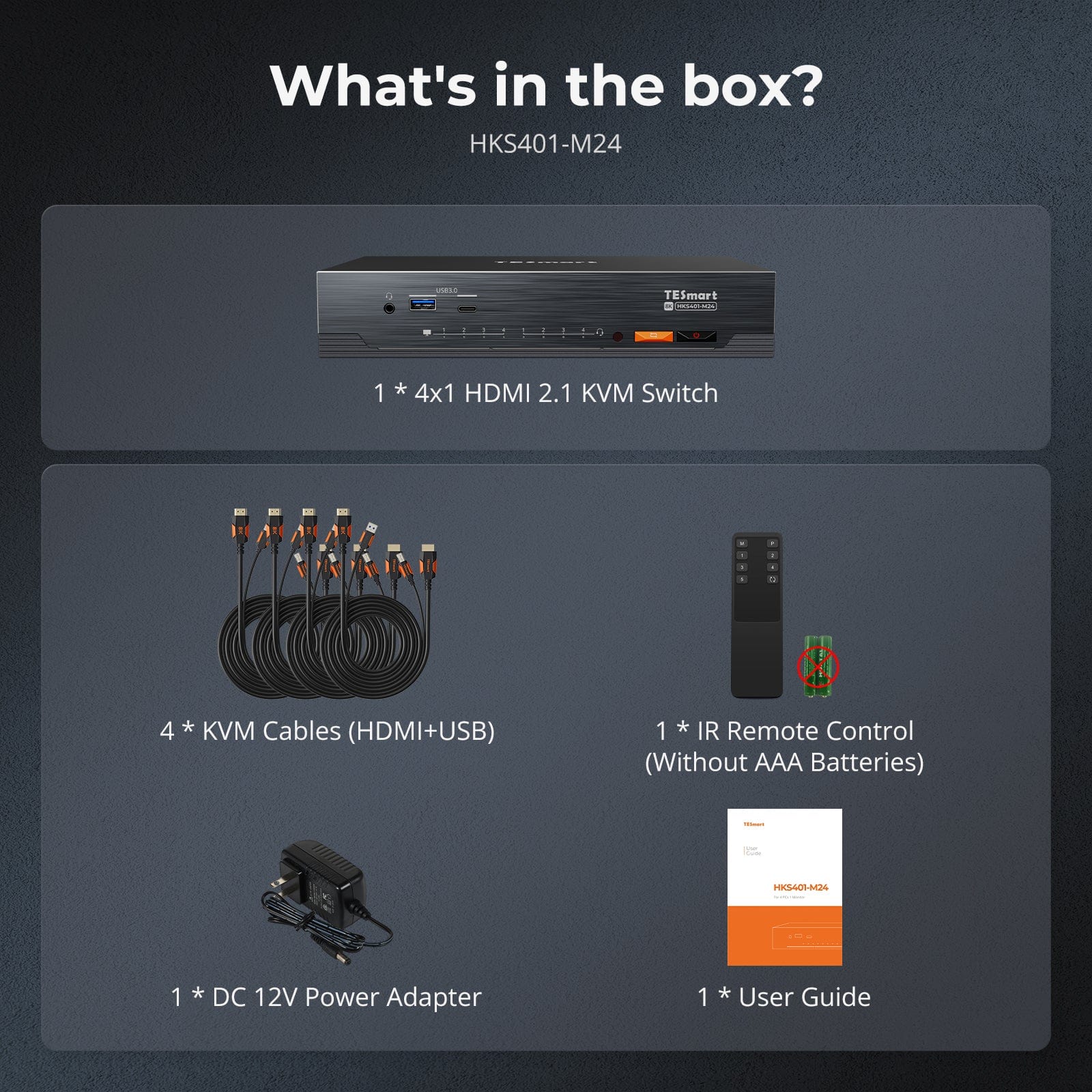 TESmart 4-Port 8K60 HDMI 2.1 KVM Switch with Built-in Network Switch, USB 3.2 Hub, Gigabit LAN, RGB Light Bar & Remote, 4 PCs 1 Monitor 4-Port 8K60 HDMI 2.1 KVM Switch w/ Built-in Network, Gigabit LAN, USB 3.2 Hub & Remote, for Pro & Home Use, 4 PCs 1 Monitor