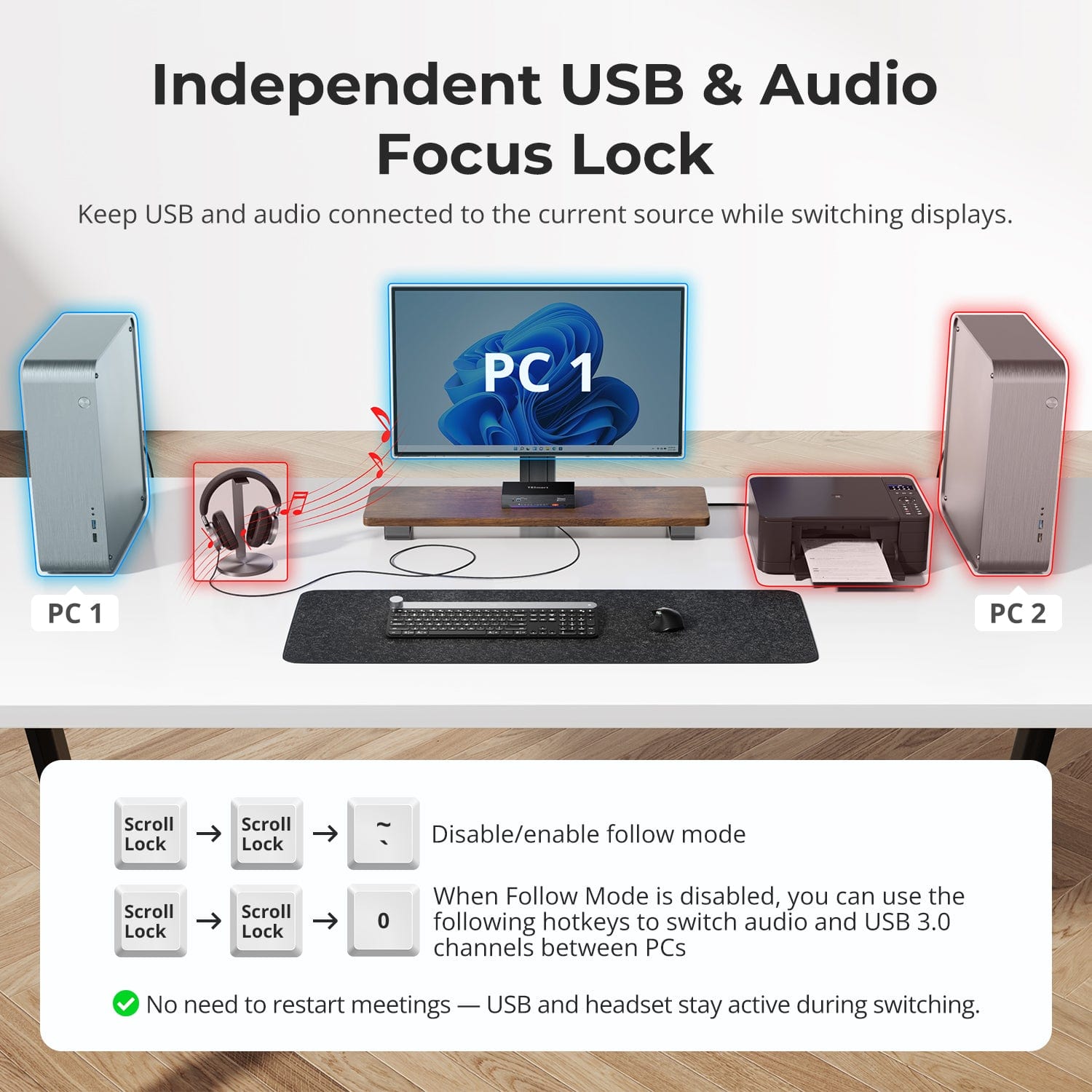 TESmart 4-Port 8K60 HDMI 2.1 KVM Switch with Built-in Network Switch, USB 3.2 Hub, Gigabit LAN, RGB Light Bar & Remote, 4 PCs 1 Monitor 4-Port 8K60 HDMI 2.1 KVM Switch w/ Built-in Network, Gigabit LAN, USB 3.2 Hub & Remote, for Pro & Home Use, 4 PCs 1 Monitor