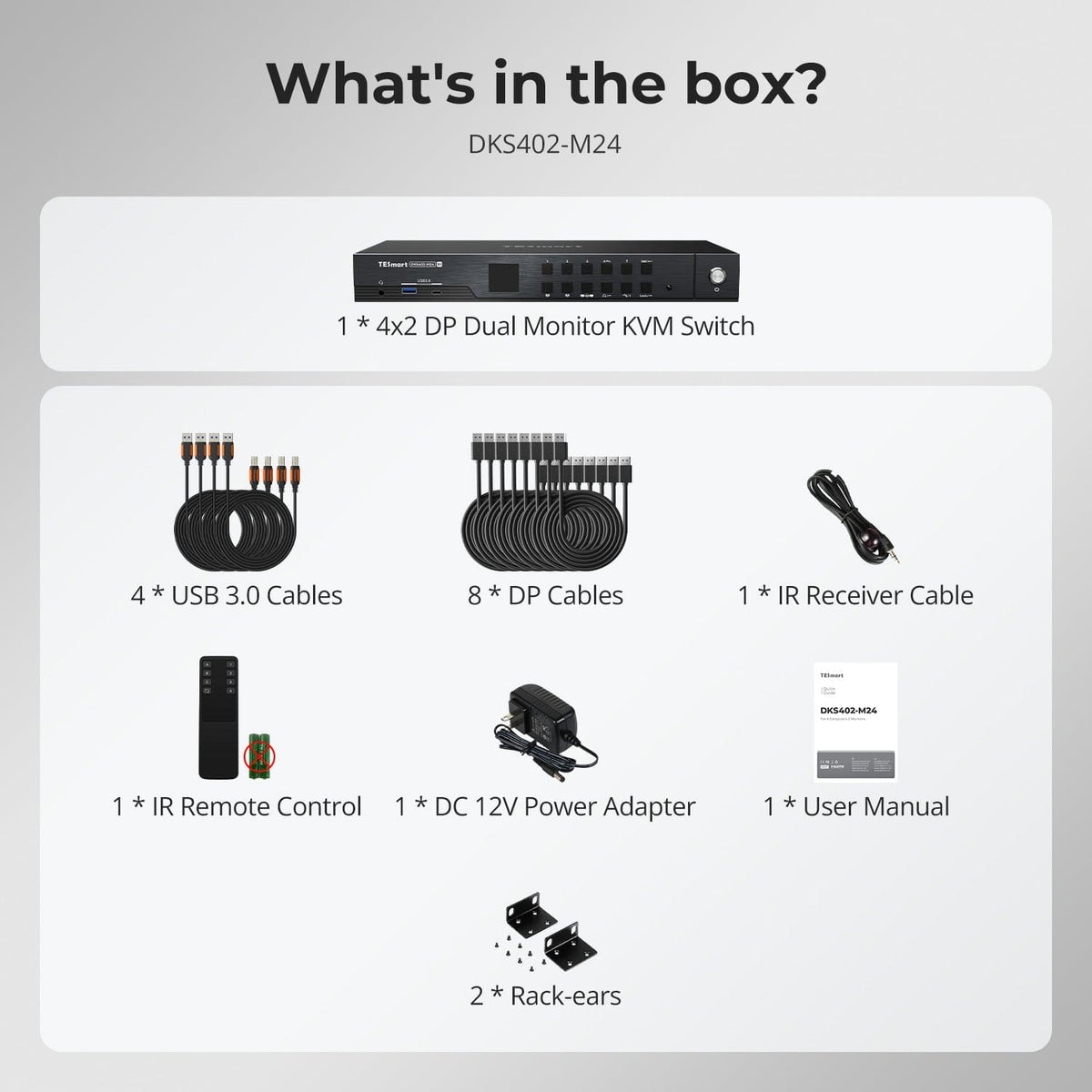 TESmart DP 1.4 Dual 8K@60Hz KVM Switch with Network Hub & Smart EDID – for IT Pros, Creators & Multi-PC Setups DP 1.4 Dual 8K@60Hz KVM Switch with Network Hub & Smart EDID – for IT Pros, Creators & Multi-PC Setups