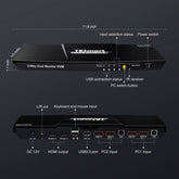 TESmart Dual Monitor KVM Switcher 2 Port Dual Monitor KVM Switch Kit HDMI 4K60Hz with EDID 2 Port Dual Monitor KVM Switch HDMI 4K60Hz with USB Hub TESmart