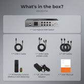 TESmart HDC203-P24-USBK Triple Monitor KVM Switch Triple 4K60Hz Hybrid KVM Gaming Dock for 1 Desktop PC & 1 Laptop, w/ EDID, MST 10652805090723 US Plug