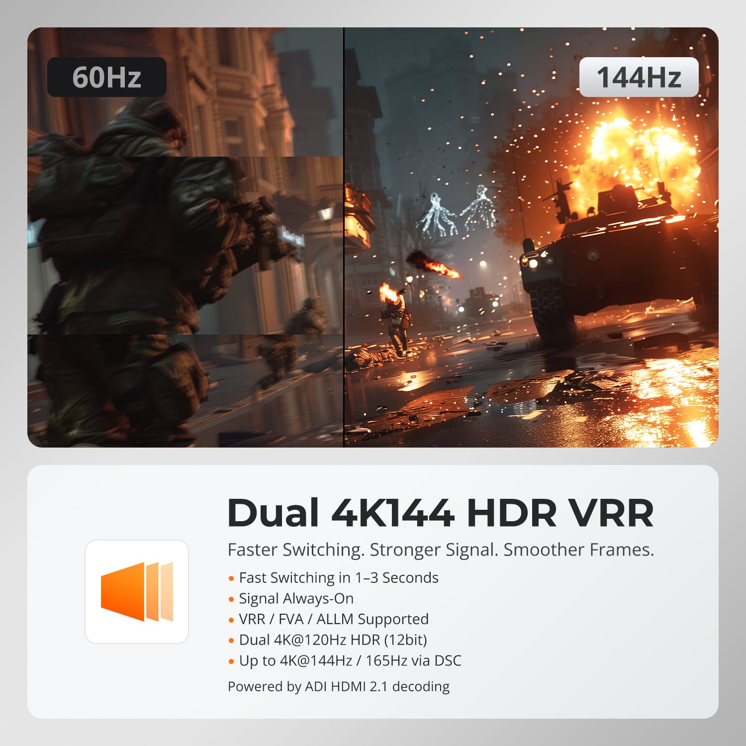 TESmart HDMI 2.1 & DP 1.4 Dual 8K60Hz KVM Switch for 8 PCs & 2 Monitors, w/ ADI Chip, EDID, VRR, FVA, ALLM, and Dynamic HDR HDMI 2.1 & DP 1.4 Dual 8K60Hz KVM Switch for 8 PCs & 2 Monitors, w/ ADI Chip, EDID, VRR, FVA, ALLM, and Dynamic HDR
