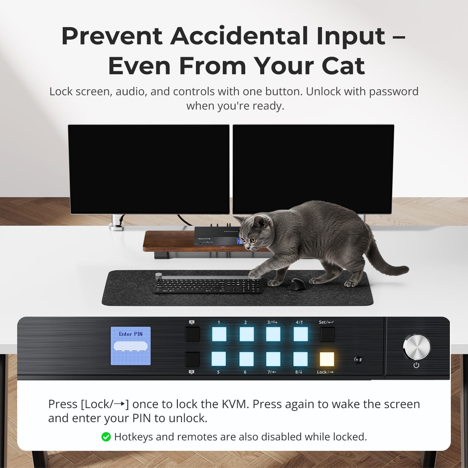 TESmart HDMI 2.1 & DP 1.4 Dual 8K60Hz KVM Switch for 8 PCs & 2 Monitors, w/ ADI Chip, EDID, VRR, FVA, ALLM, and Dynamic HDR HDMI 2.1 & DP 1.4 Dual 8K60Hz KVM Switch for 8 PCs & 2 Monitors, w/ ADI Chip, EDID, VRR, FVA, ALLM, and Dynamic HDR