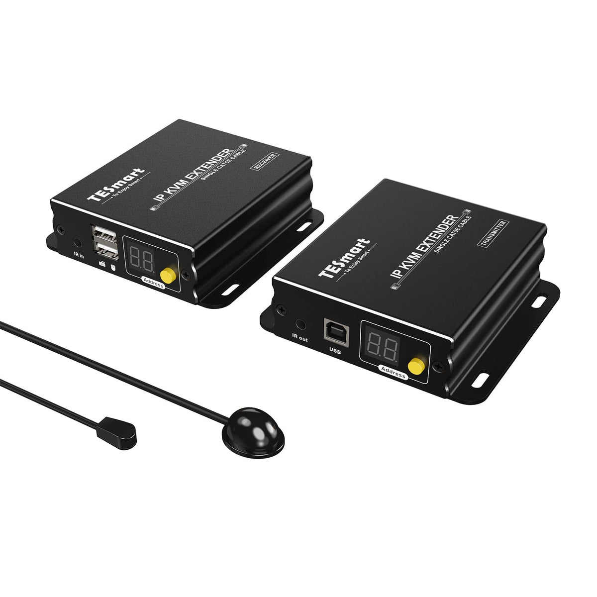 TESmart HKE120-EH23-USBK HDMI/VGA KVM Extender 120M HDMI KVM Extender Many to Many 1080P60Hz Over CAT5/6 Cable 10659135226617 393ft HDMI KVM Extender Many to Many Via LAN CAT5e/6 -TESmart HKE12MMA20 (New Version) / TX+RX / US Plug
