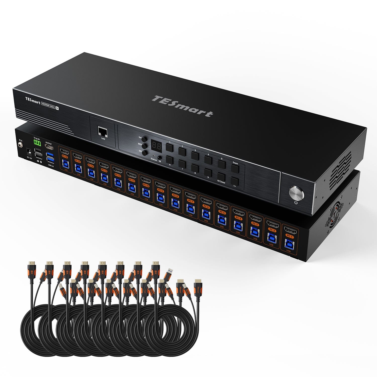 TESmart HKS1601-M24-USBK 16-Port 8K60Hz HDMI 2.1 KVM Switch – Multi-Control, USB 3.2 Gen1 (5Gbps) & Smart Modes for Pro Studios & Multi-PC Setups 10652805092307 16-Port 8K60Hz HDMI 2.1 KVM Switch – Multi-Control, USB 3.2 Gen1 (5Gbps) & Smart Modes for Pro Studios & Multi-PC Setups US Plug
