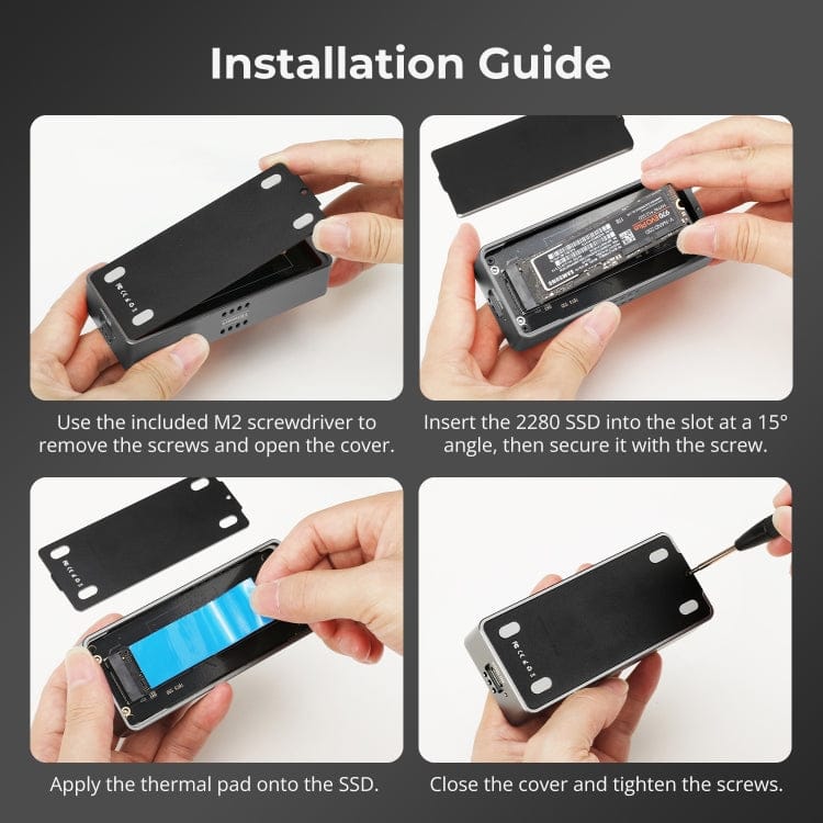 TESmart TBE-X5PRO NEW TBE-X5Pro USB4 80 Gbps PCIe 5.0 NVMe SSD Enclosure · Thunderbolt 5 / 4 / 3 Compatible · Up to 7000 MB/s 10652805092260 TBE-X5Pro · Up to 7000 MB/s · USB4 80Gbps PCIe 5.0 SSD Enclosure · TB5/4/3