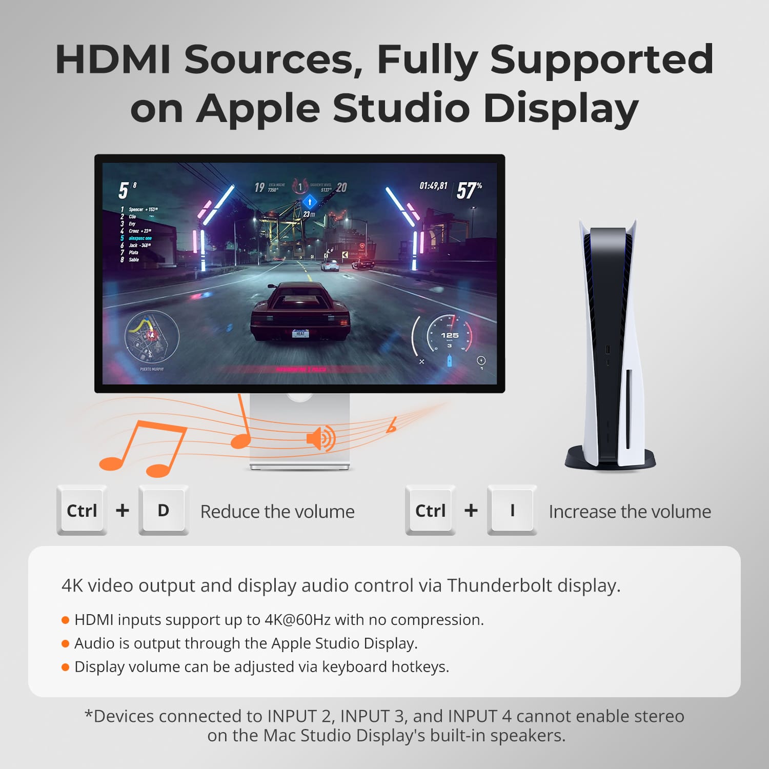 TESmart THK401-X4-USBK 4-Port KVM for Apple Studio Display – Up to 6K@60Hz / 5K@120Hz, Compatible with Thunderbolt™ 4 & HDMI Devices 4-Port KVM for Apple Studio Display – Compatible with Thunderbolt™ 4 & HDMI Devices