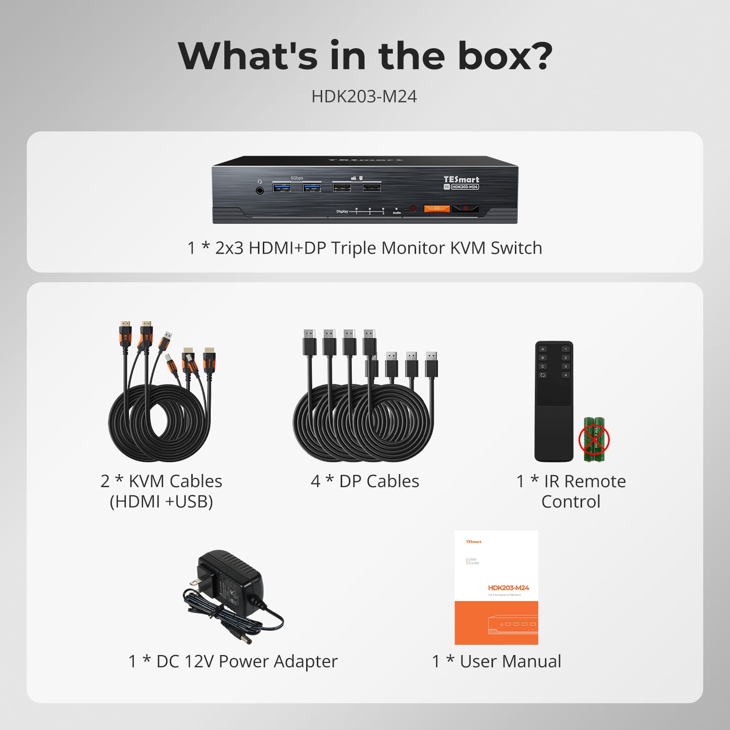 TESmart Triple Monitor KVM Switch HDMI 2.1 & DP 1.4 Triple 4K144Hz KVM Switch Gaming Dock for 2 PCs & 3 Monitors, w/ ADI Chip, EDID, VRR, FVA, ALLM, and Dynamic HDR Dual 4K144Hz HDMI 2.1 & DP 1.4 KVM Switch for 2 PCs & 3 Monitors | TESmart