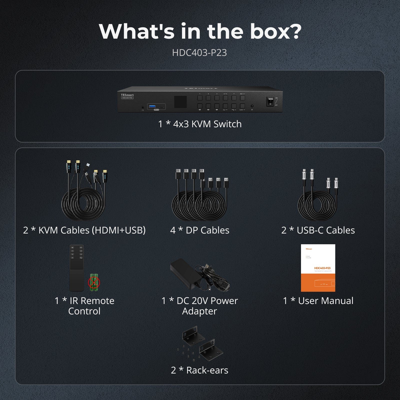 TESmart Triple Monitor KVM Switch Triple Monitor MST KVM Docking Station Kit - 4K60Hz, EDID for 1 Laptop & 3 PCs Triple Monitor MST KVM Dock - 4K60Hz, EDID for 1 Laptop & 3 PCs