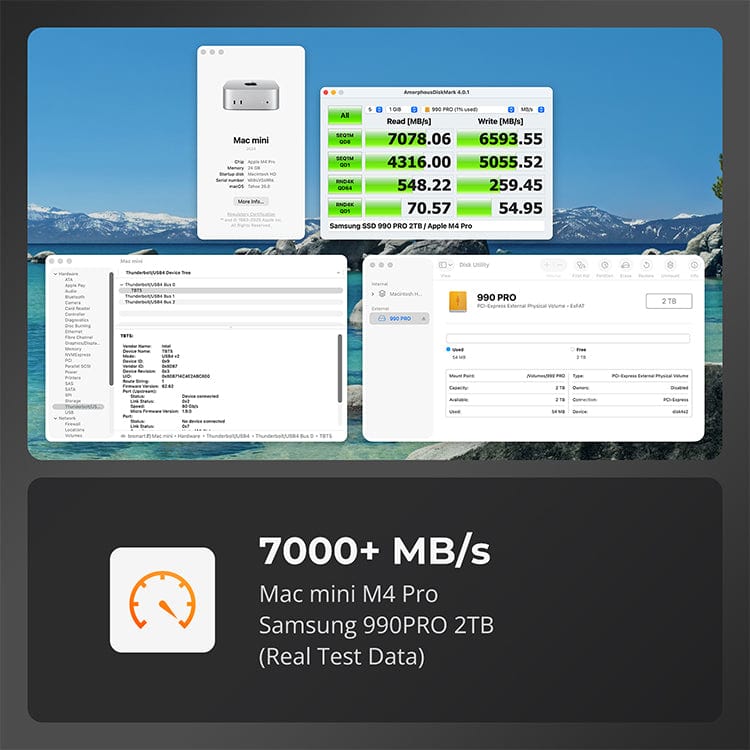 TESmart USB4 80Gbps PCIe 5.0 NVMe SSD Enclosure · Compatible with Thunderbolt 5/4/3 & USB 3.x · Up to 7000 MB/s-TBE‑X5 Series TESmart TBE‑X5 Series USB4 80Gbps PCIe 5.0 NVMe SSD Enclosure 7000MB/s