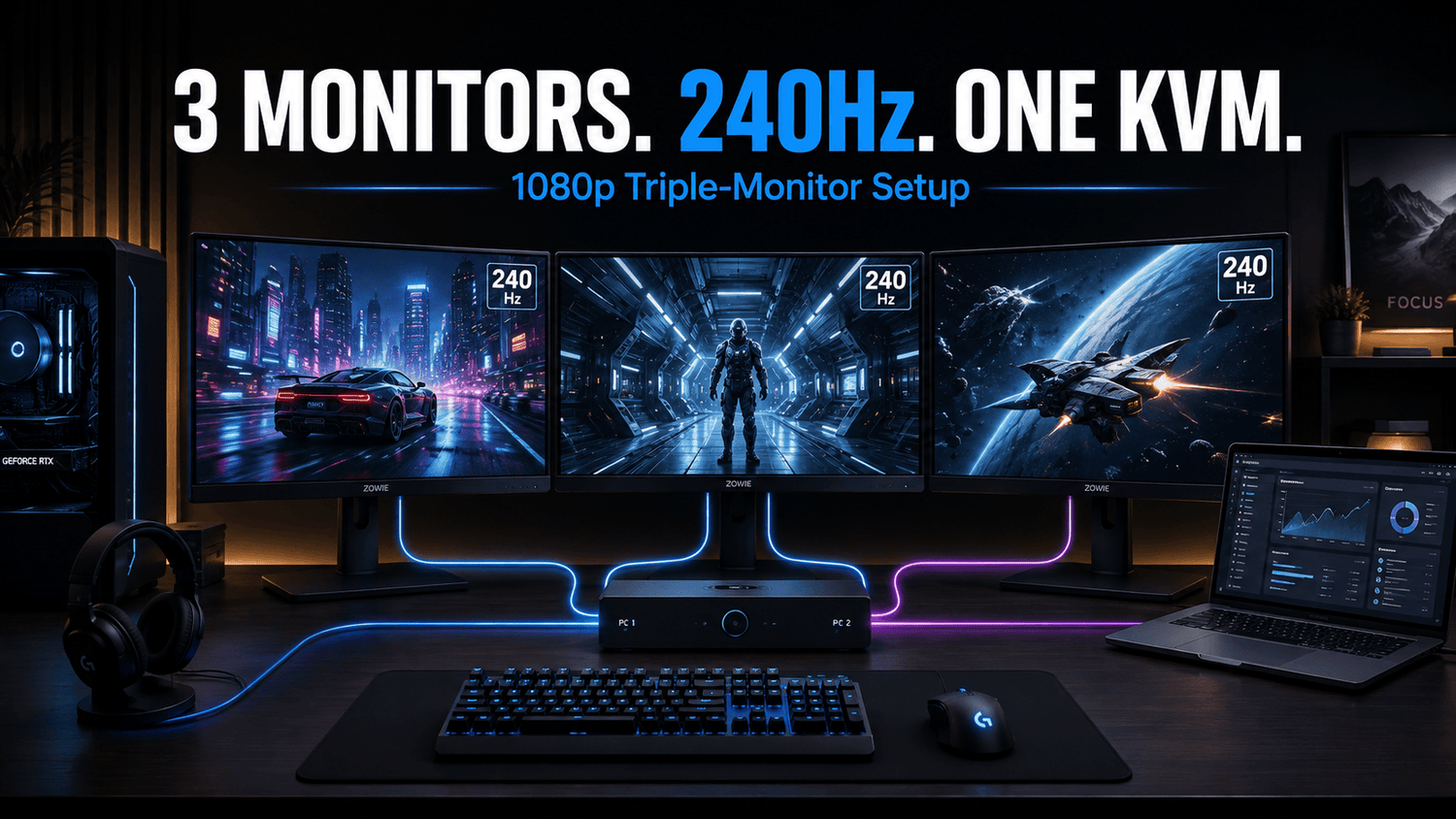 Can a KVM Run Three 1080p 240Hz Monitors? What to Check Before You Buy