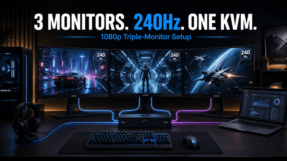 Can a KVM Run Three 1080p 240Hz Monitors? What to Check Before You Buy