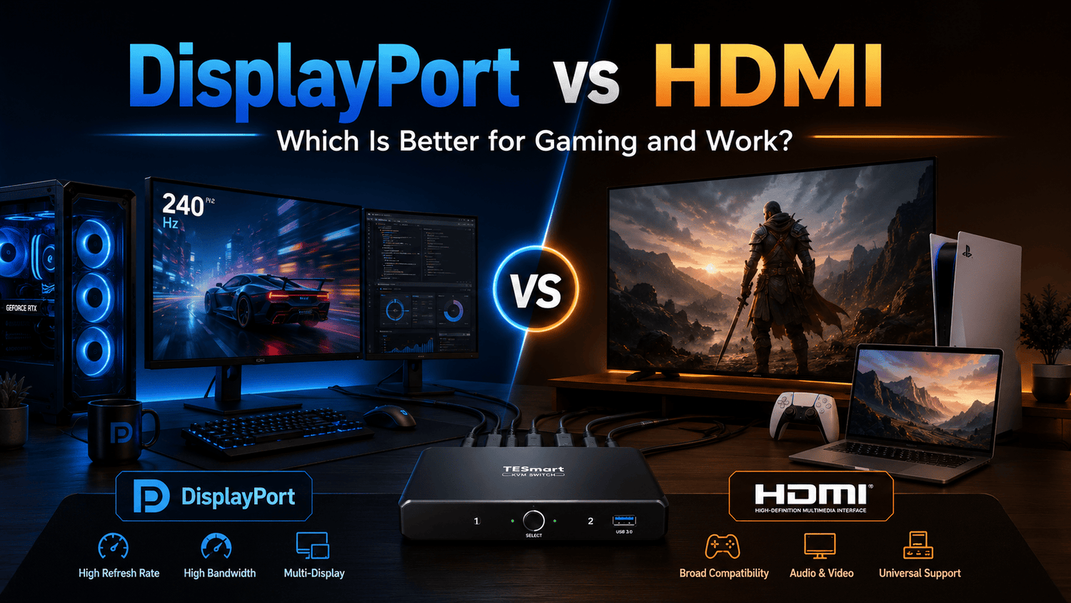 HDMI vs DisplayPort KVM Switch: Which One Fits Your Setup?