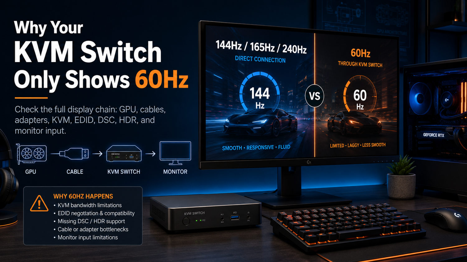 Why Your KVM Switch Only Shows 60Hz？