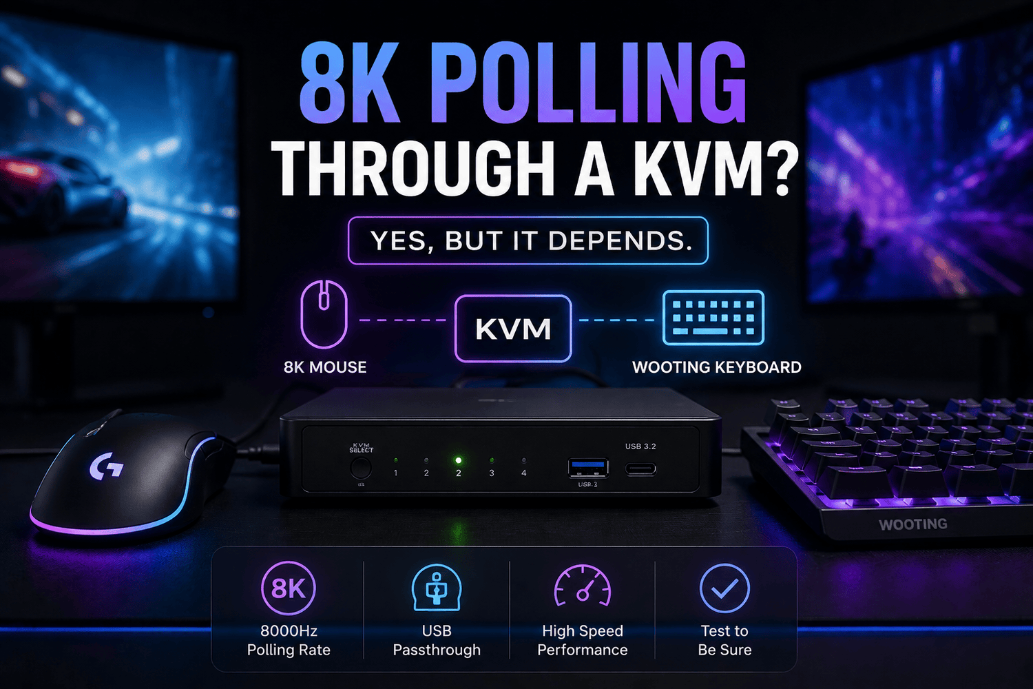 Can an 8K Polling-Rate Mouse or Wooting Keyboard Work Through a KVM Switch?
