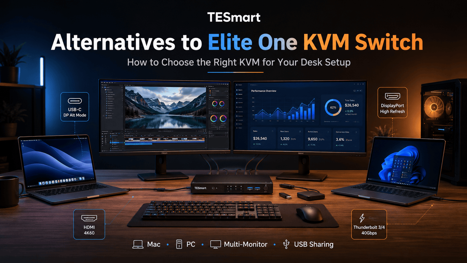 Alternatives to Elite One KVM Switch: KVM Setup Guide for Mac, PC, and Multi-Monitor Desks