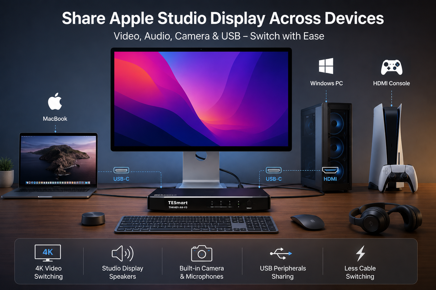 How to Share Apple Studio Display Between Mac, Windows PC, and Consoles