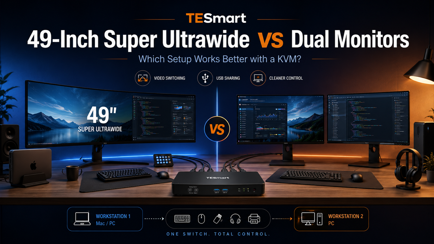 49-Inch Super Ultrawide vs Dual Monitors: Which KVM Setup Works Better?