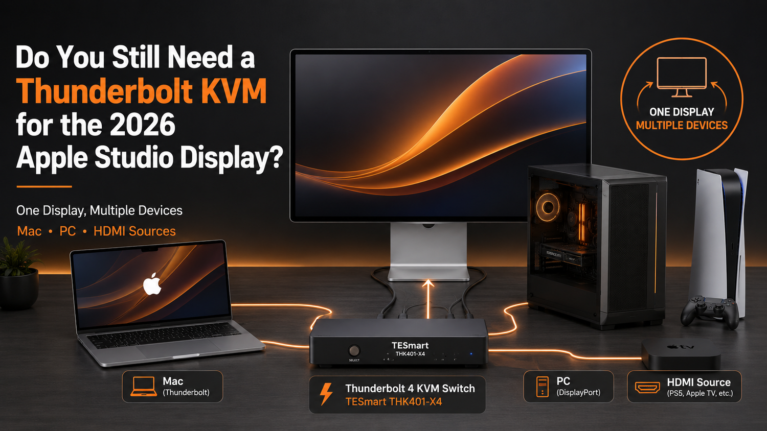 Do You Still Need a Thunderbolt KVM for the 2026 Apple Studio Display?