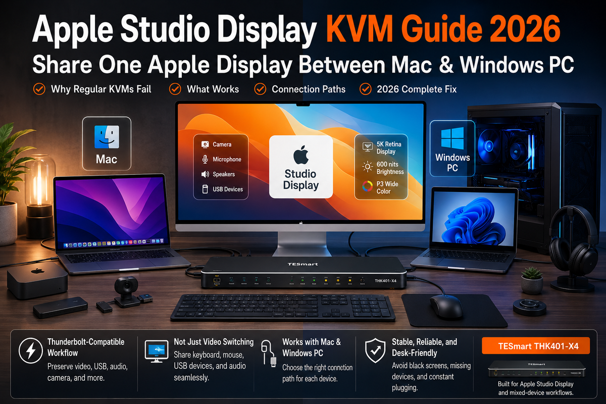 How to Share Apple Studio Display Between Mac and Windows PC with a KVM