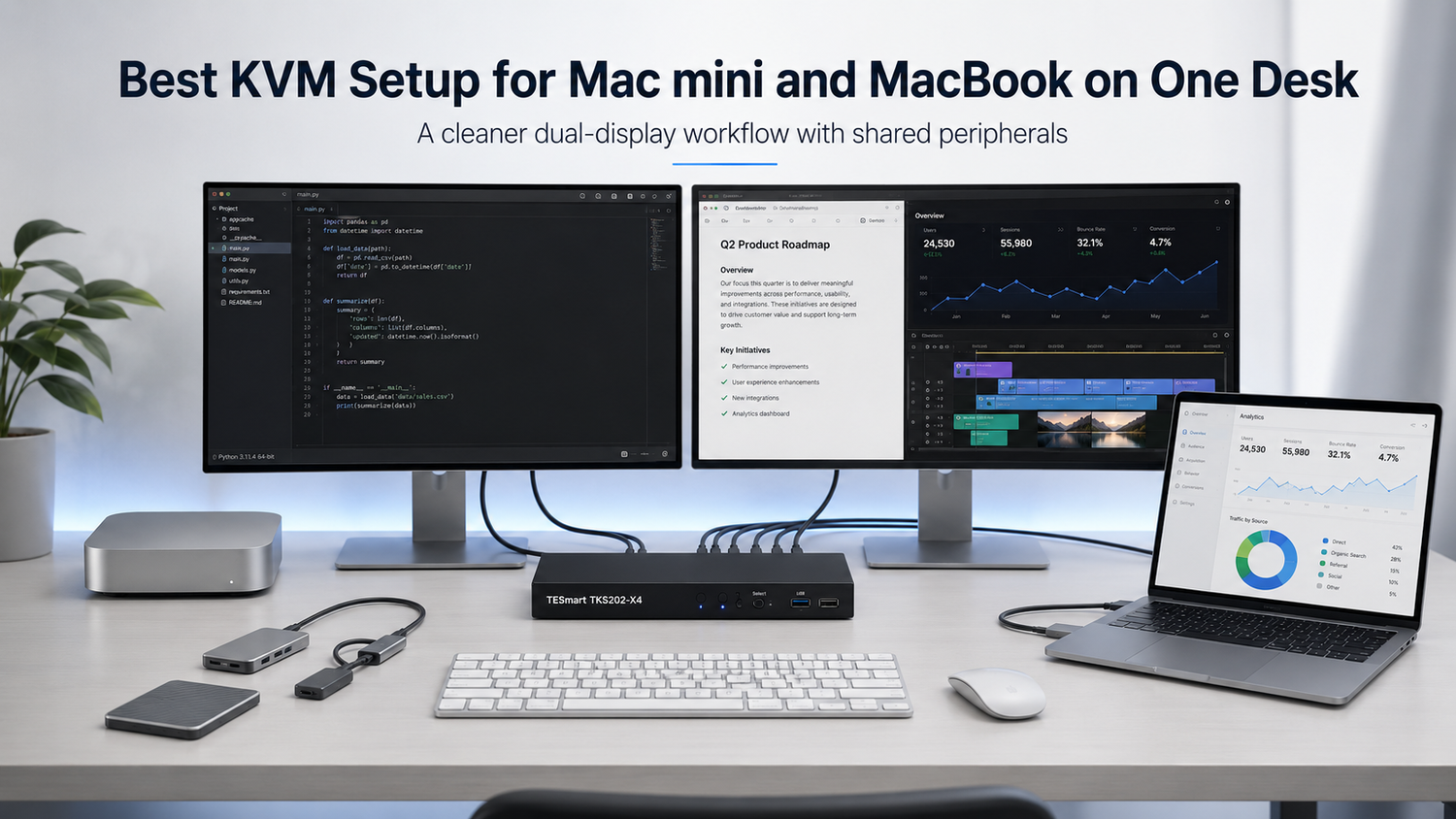 Best KVM Setup for Mac mini and MacBook on One Desk