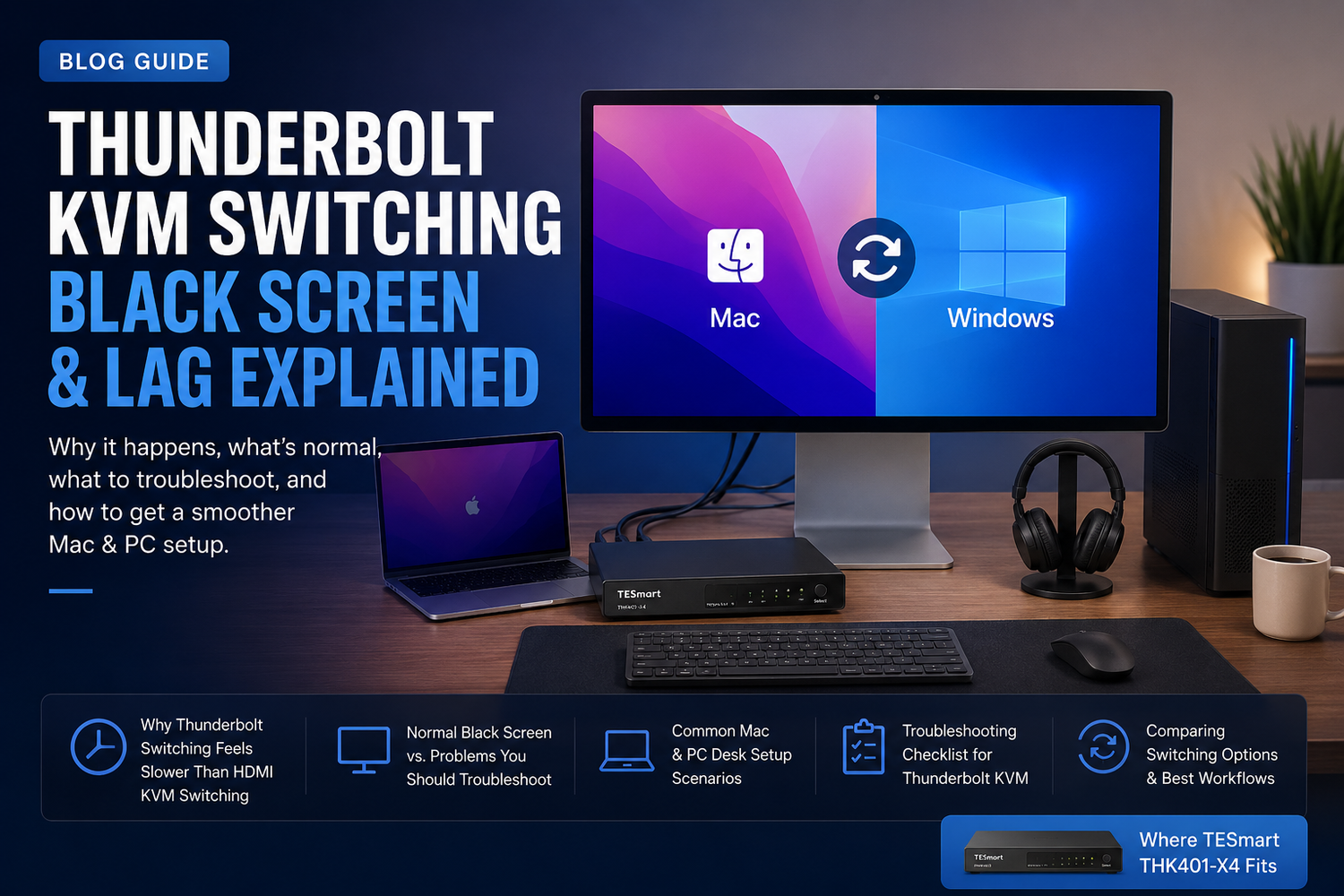 Slow Switching? How to Fix Mac Thunderbolt KVM Lag and Black Screen Issues