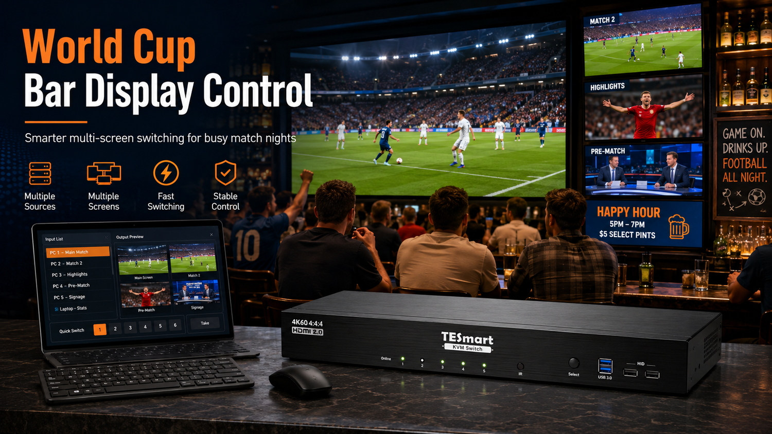 How Bars Can Use KVM Switches for a Better World Cup Viewing Experience