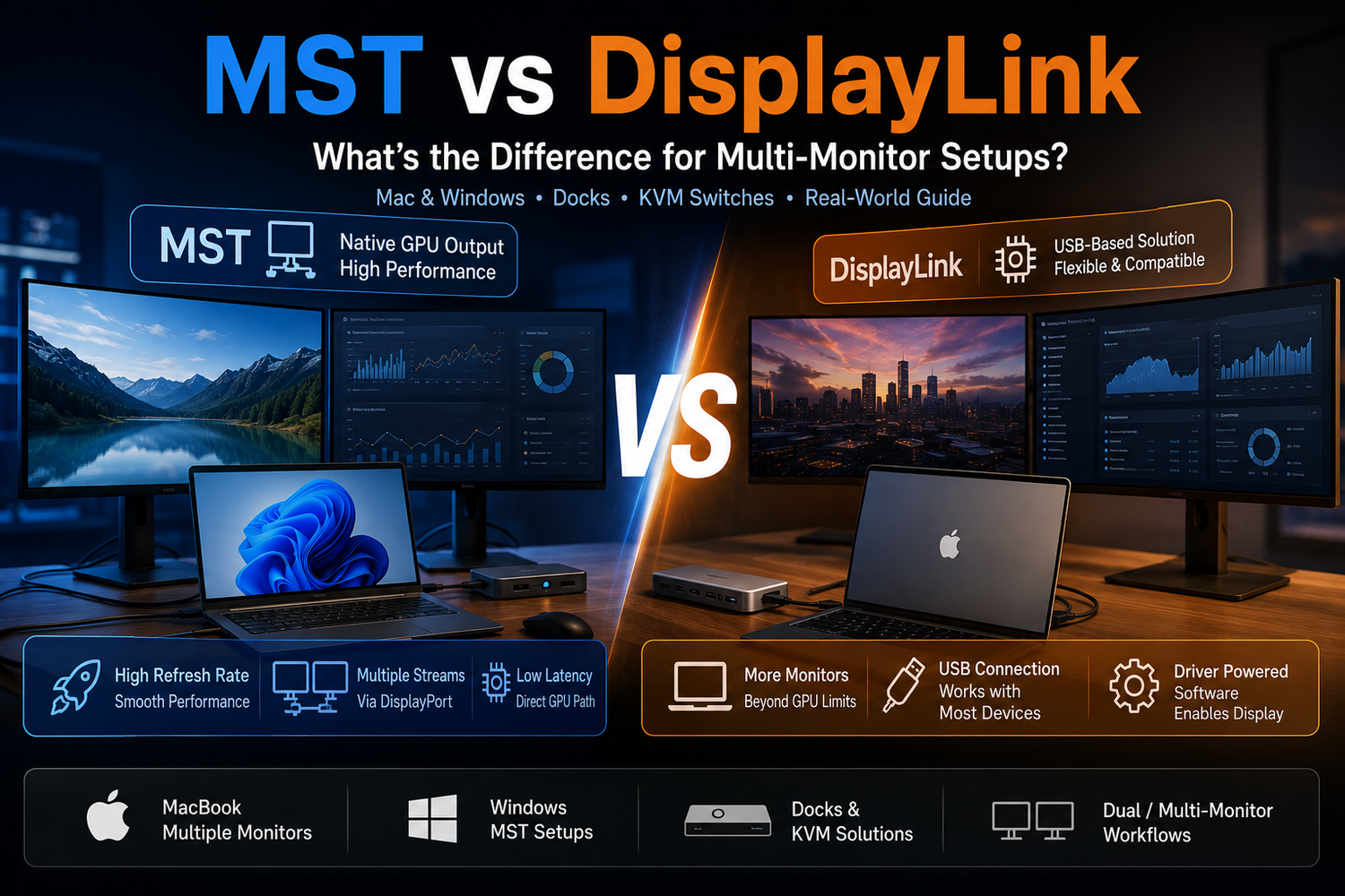 MST vs DisplayLink: Which Multi-Monitor Technology Is Better for Mac and Windows Workflows?