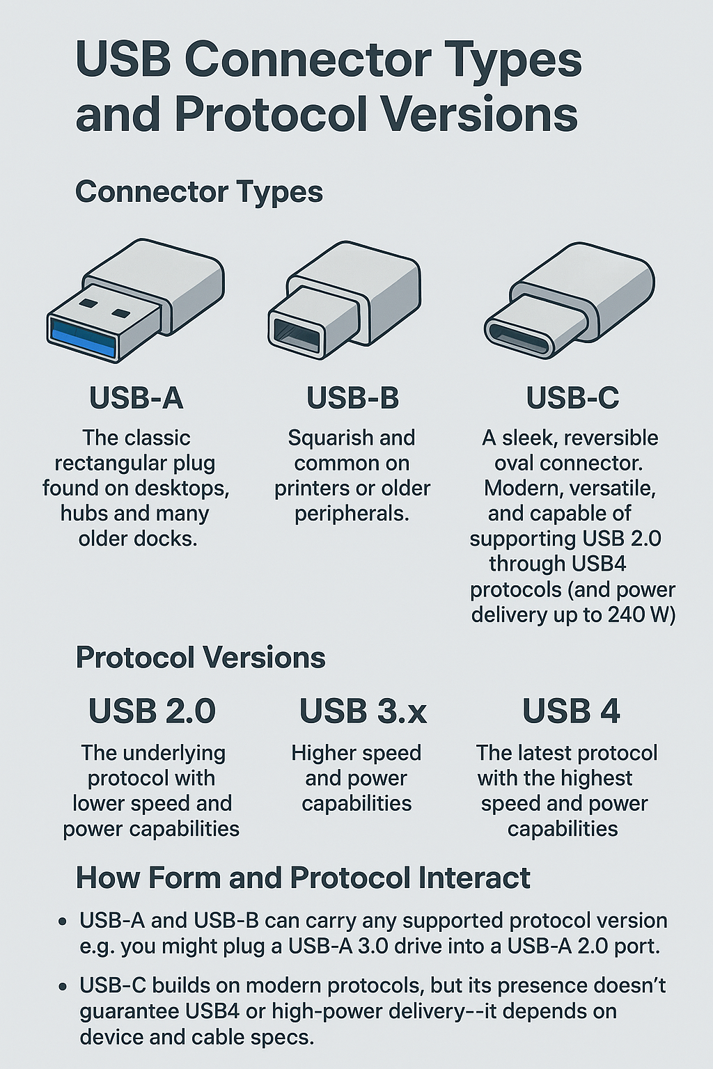 USB A, B, C vs. USB 2.0, 3.x, 4.0: What’s the Difference?