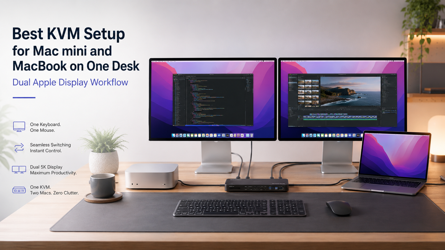Best KVM Setup for Mac mini and MacBook on One Desk