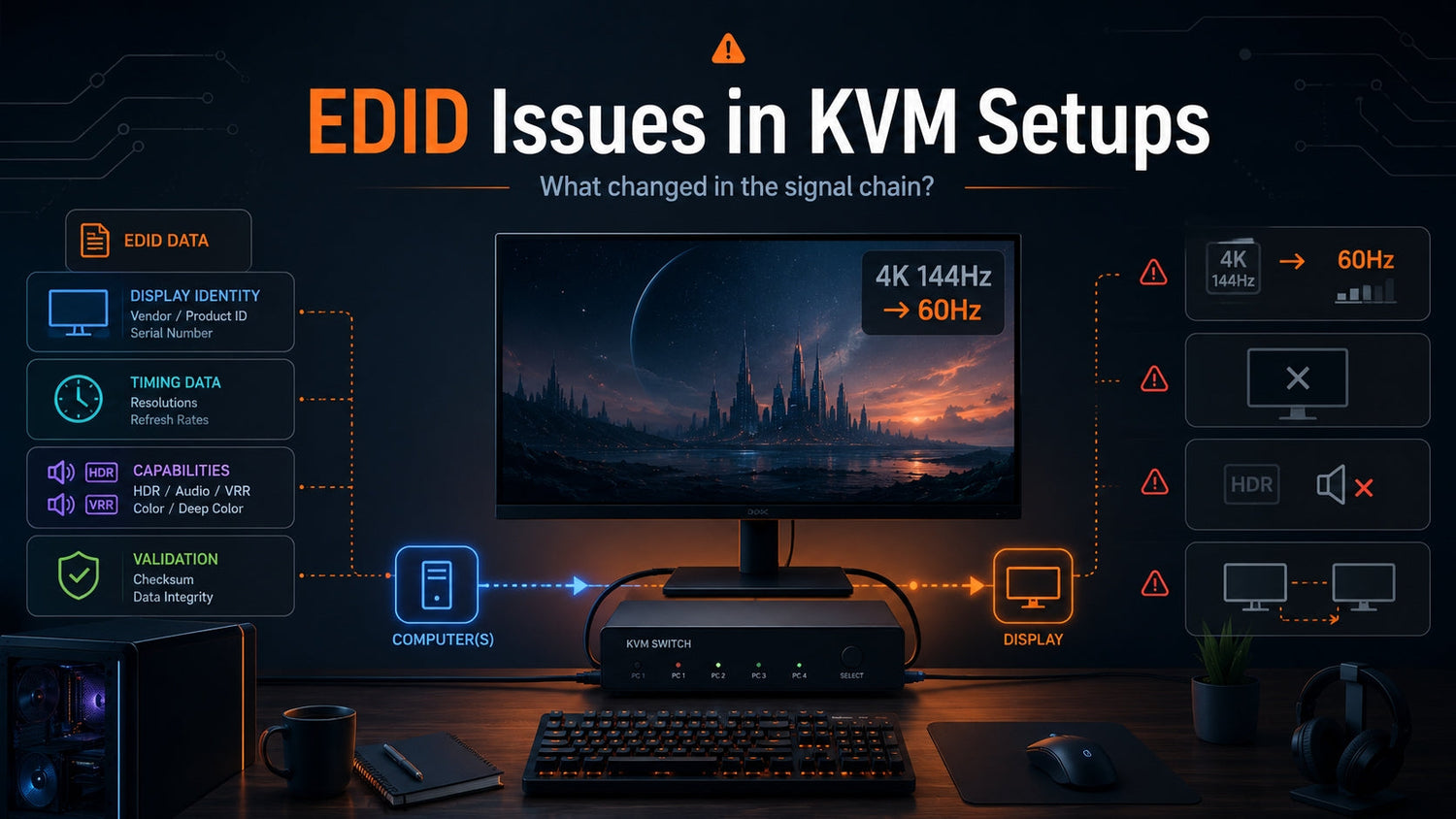 KVM Black Screen or Refresh Rate Drop? How EDID Data Causes Display Issues