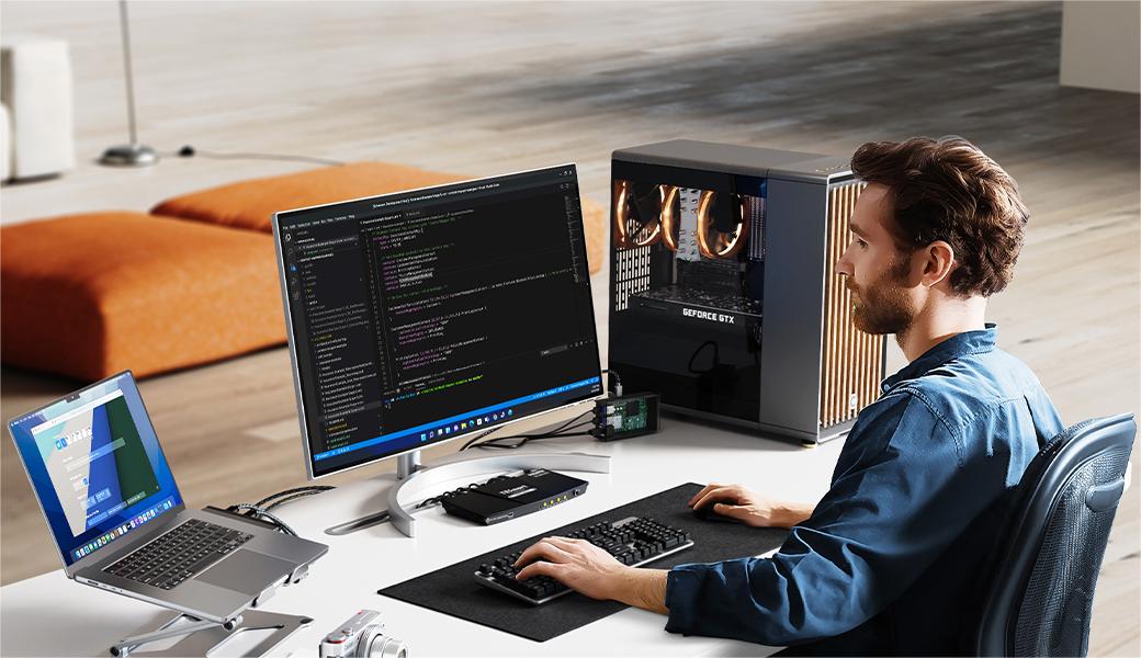 TESmart 8K KVM Switch for 1 monitor and 4 PCs