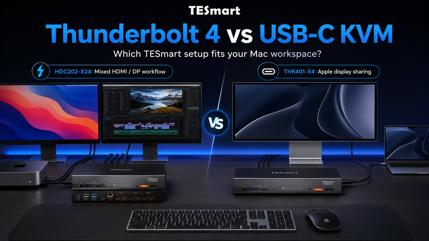 Thunderbolt 4 vs USB-C KVM: Which One Works for Your Mac Workspace?