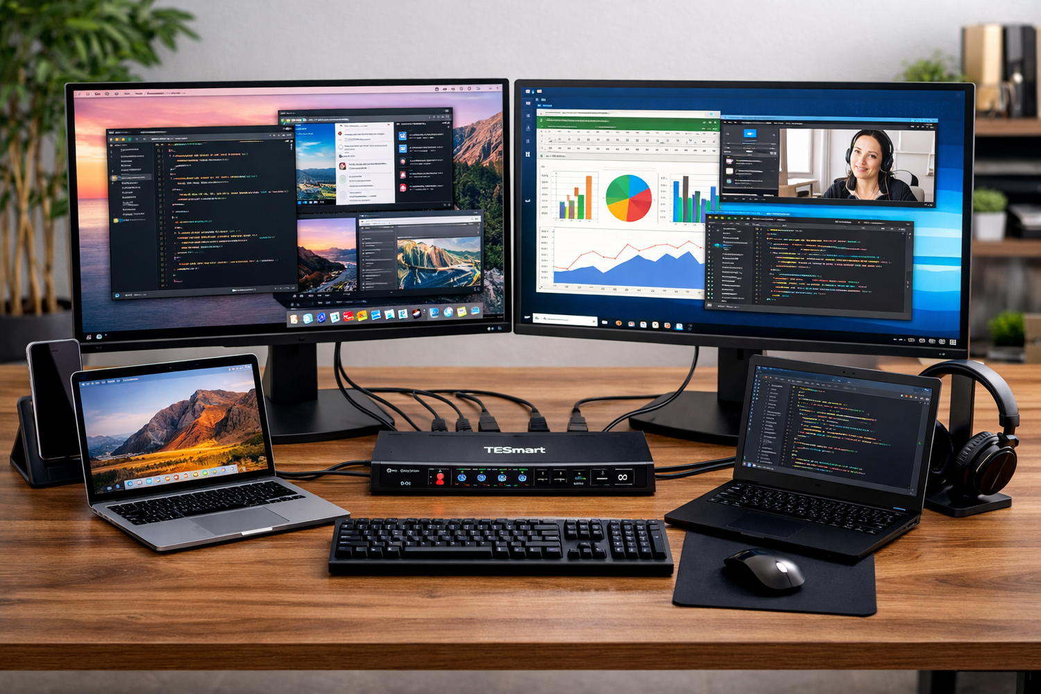 MacBook Dual Monitor Setup Guide: Dock vs KVM for Multi-Device Desks
