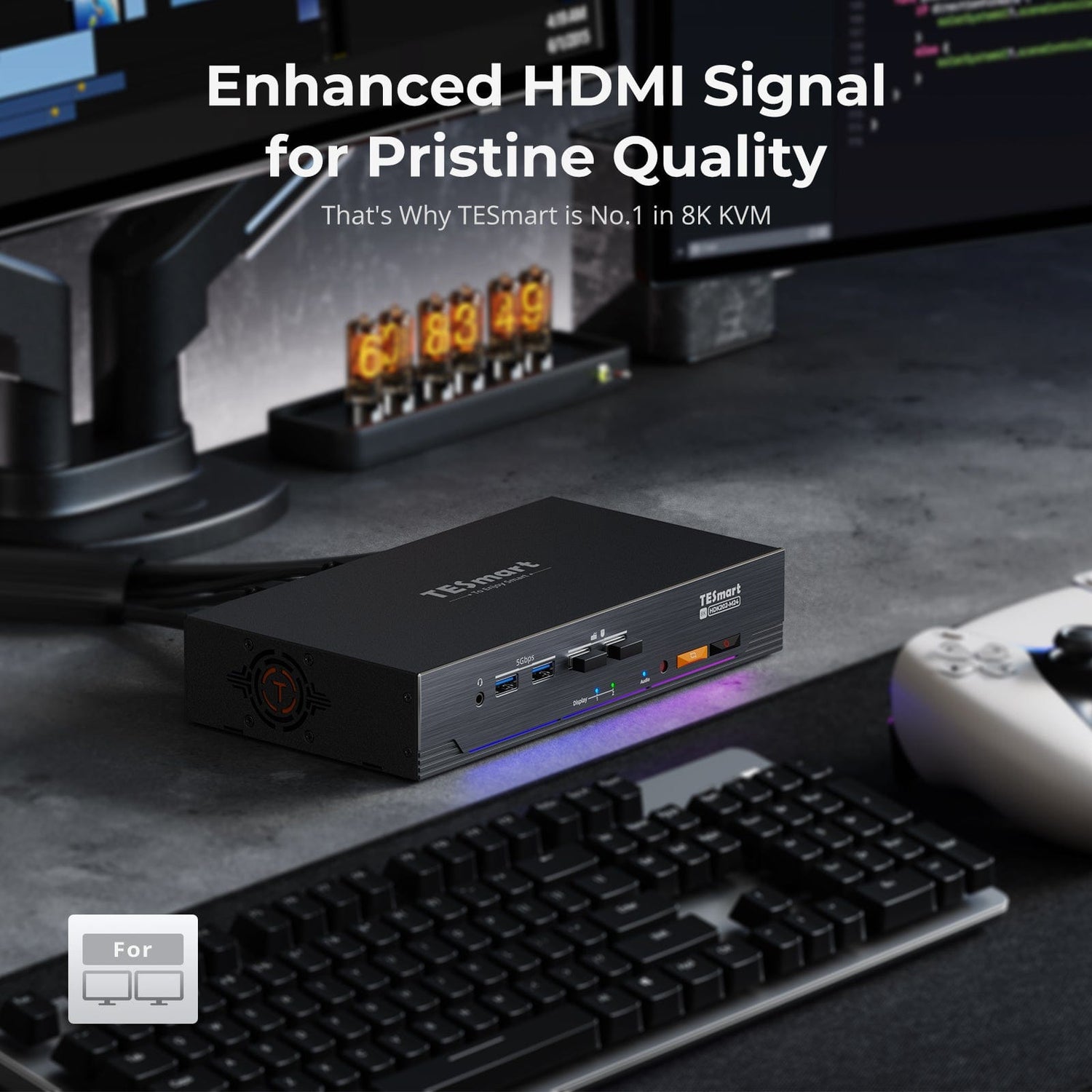 The Best Dual-Monitor Gaming KVM of 2026: Why the TESmart HDK202-M24 Is Built for High-Refresh Setups