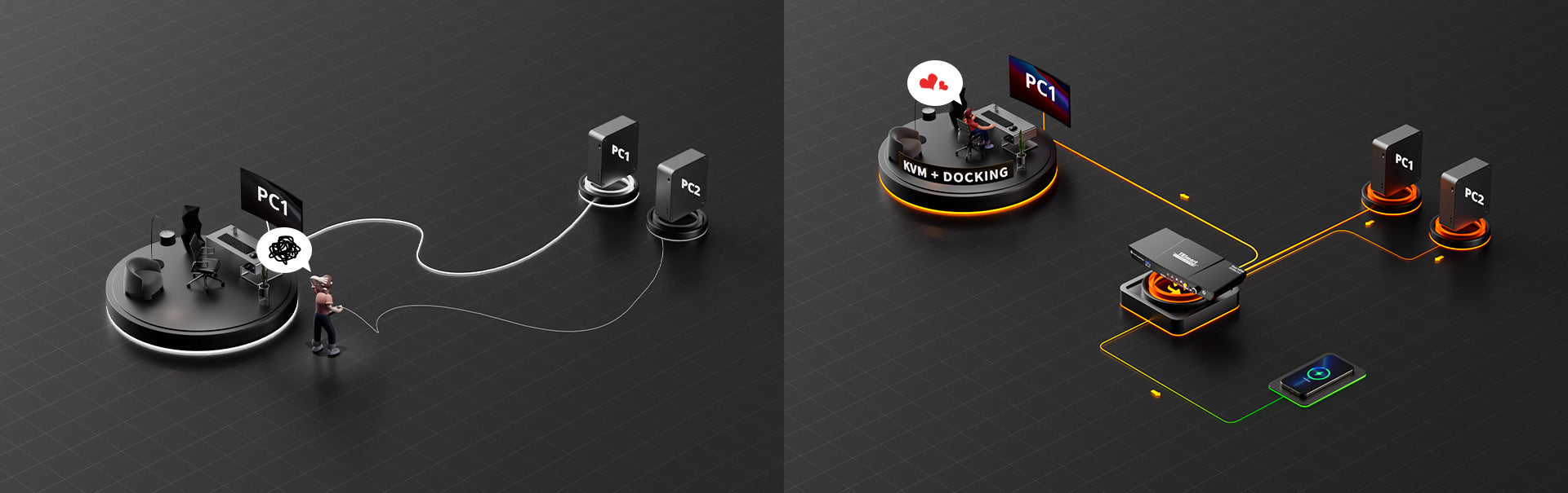 For 2 PCs & 1 Monitor