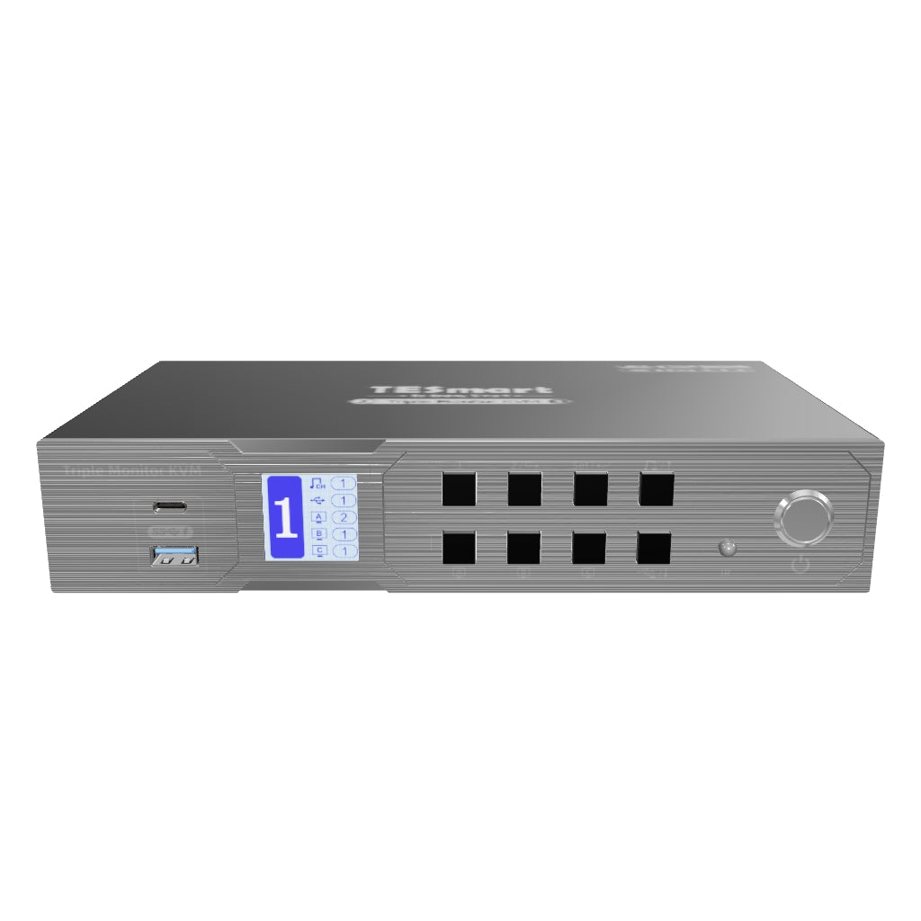 Triple 4K60Hz Hybrid KVM Gaming Dock for 1 Desktop PC & 1 Laptop, w/ EDID, MST