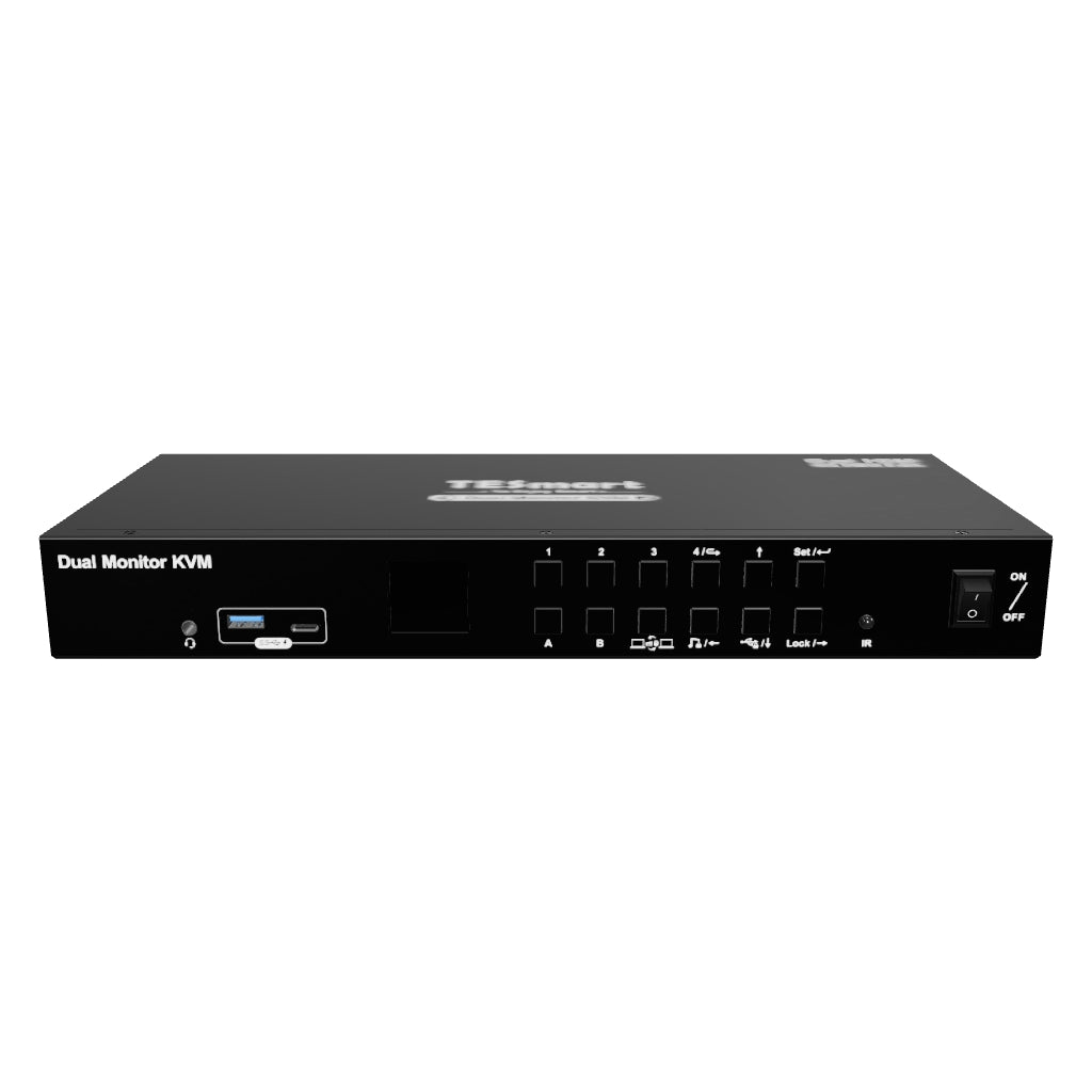 4 Port Dual Monitor KVM Switch Kit HDMI 4K60Hz with USB 3.0 Docking Station, EDID