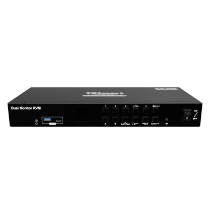 4 Port Dual Monitor KVM Switch Kit HDMI 4K60Hz with USB 3.0 Docking Station, EDID