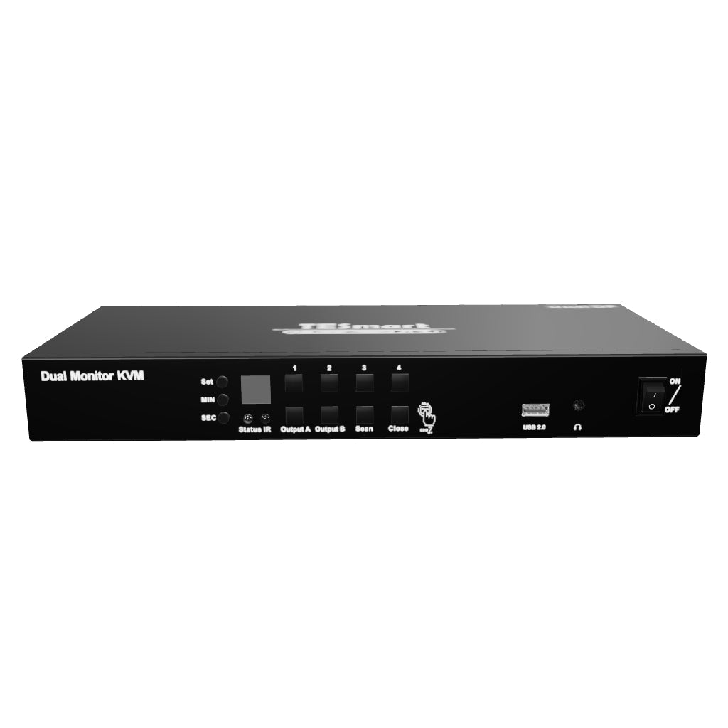 KVM Switch, Displayport & HDMI 2-Port Switcher for 2 Computers Share 1  Monitor and 4 USB 2.0 Devices, 2 DP Input and 1 HDMI Output, One Key to  Switch