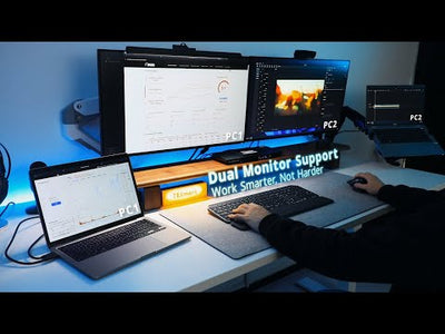 Refurbished Dual Monitor USB-C KVM Docking Station Kit - 4K60Hz, MST, EDID for 2 Laptops