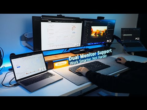 Refurbished Dual Monitor USB-C KVM Docking Station Kit - 4K60Hz, MST, EDID for 2 Laptops