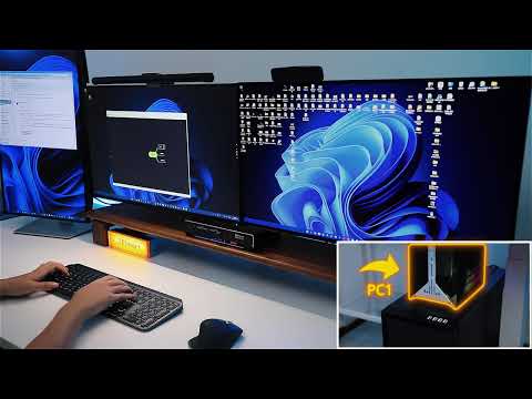 HDMI 2.1 & DP 1.4 Triple 4K144Hz KVM Switch Gaming Dock for 2 PCs & 3 Monitors, w/ ADI Chip, EDID, VRR, FVA, ALLM, and Dynamic HDR