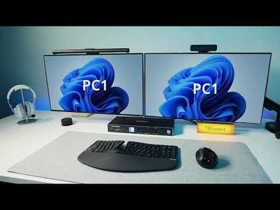 HDMI 2.1 & DP 1.4 Dual 4K144Hz KVM Switch Gaming Dock for 4 PCs & 2 Monitors, w/ ADI Chip, EDID, VRR, FVA, ALLM, and Dynamic HDR